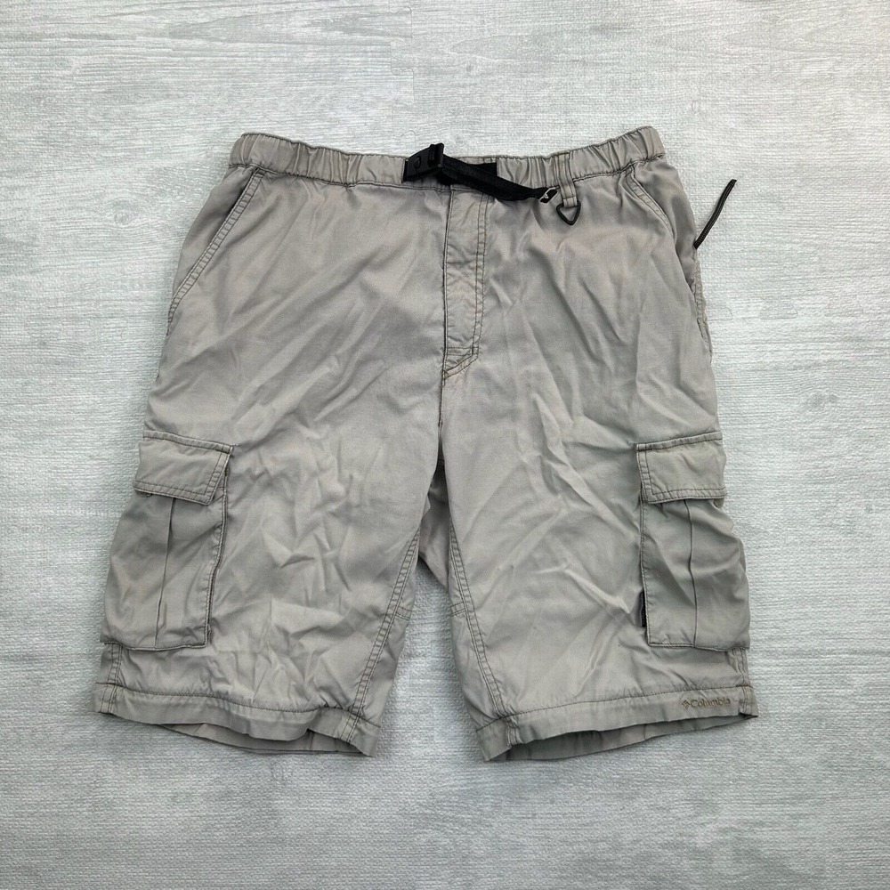 Vintage Columbia Cargo Shorts Mens XL Beige‎ Tan Titanium PFG Canvas